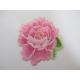Custom Size Iron On Embroidery Patch Pink Rose Herbaceous Peony Flower