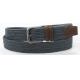 PU Tip Vintage Navy Woven Elastic Belt , Old Silver Buckle Mens Elastic Stretch Belts