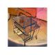 Terrace Deluxe Foldable Push Cart 4 Rounds Transparent Tea And Coffee Trolley