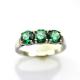 Sterling Silver Created Green Cubic Zircon Three Stone Ring (JY034)