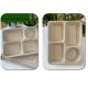 Four Grid Packaging Disposable Lunch Box ,  Biodegradable Takeaway Lunch Box