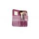 Custom Travel Cosmetic Makeup Brush Gift Set Nature Bristle And Mirror Purple Case