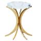 Crystal Round Living Room Marble Coffee Table Golden Stainless Steel