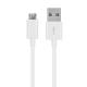 White USB AM To Micro USB Charging Cable 480Mbps Custom Logo OEM ODM
