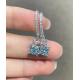 2.47ct Princess Cut Blue Lab Grown Diamond Studs 18k White Gold Studs