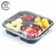 4 Compartment PET Disposable Salad Box Clear/Black Customizable For Snacks & Salads