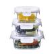 Storage Canister Bamboo Lid Lunch Box Borosilicate Storage Canister Glass Food Storage Containers
