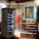 Freestanding Dark Brown Wooden Frame Wine Cooler Cabinet With Locker