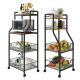 BSCI Wooden 4 Tier Modern Kitchen Cart Storage Trolley Kitchen on Wheels