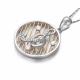 18K White Rose Gold Two Tone Musical Note Charm Pendant Necklace  (GDN012)