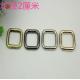 Iron material nickel metal hardware 20 mm square ring buckle for bag