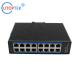 Industrial 16x10/100/1000Mbps RJ45 ports network switch DIN Rail  IP40 4KV -40 ~+85 ℃ power input support: DC10~52V
