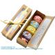 Bakery Boxes Brown With Clear Display Window Macaron Containers For 6 Macaron Gift Box With 1 Pcs 72ft Golden Ribbon