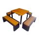 800x800x720 Metal And Wood Garden Table Set