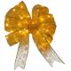 9 Inch Organza Gold Red Decorative LED Christmas Bow with Dual Color LED Lights