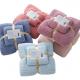 Thick and Soft Coral Fleece Bath Towel Set Perfect for All Ages Auspicious Grid Design