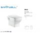 Bowl Dual Flush Ceramic Toilet Wall Mount Soft WC Closing Quick Release Seat Included