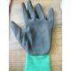 13 gauge green  polyester  liner   coated  with  latex  foam  finish  latex  coated  work gloves