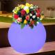 CE/ROHS 16 Colors Changing Glowing Flower Pots Round Shape PE Coated For