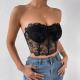Transparent Tank Knitted Sexy Black Body Suit Female Breathable Sexy Lace Bra