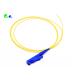 E2000 UPC Fiber Optic Pigtail 0.9mm 9 / 125μm SX Connector OS2 G657A1 LSZH Yellow Jacket Loose buffer easy to strip