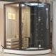 Dry Sauna Combined Wet Steam Room Wooden Sauna Cubicle With Shower Cabin
