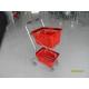 Supermarket Steel Wheeled Shopping Basket With 3 inch PVC / PU / TPR Wheel