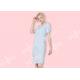 Quick Dry Ladies Night Dresses Sleepwear Blue Printed With Violet Small Flower