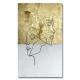 Gold Foil Oil Painting Realist Hand Painted Figure Line Decoration Art for Home Interior Design Frame Yes Original No