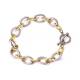 concave-convex titanium steel bracelet plated 18K gold 0 shape buckle handmade chain unisex accessories