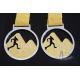 Cut Out Design Custom Award Medals , Personalised Medals With Yellow Ribbon