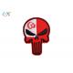 Red And Black Colors Skull Embroidered Patch Irregular Shape For Garment Accessories