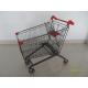 180L Grey Powder Coating Supermarket Shopping Carts With 5inch Flat Casters