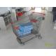 Grey Powder Coating Asian Type Wire Shopping Trolley With 4 Swivel 5 Inch Casters