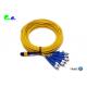 MTP Harness cable 8F SM MTP Male to FC UPC 9 / 125 Yellow 3.0mm OD LSZH Jacket Pre - terminated Fanout 2.0mm FC TAIL