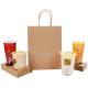 Take Away Coffee Packaging Paper Bag with Custom Logo and Foldable Design on Kraft Paper