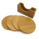 round shape bamboo coaster set cup holder for trend selling and wholesale