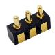 Plug In Type 3 Pin Pogo Connector Copper Alloy Gold Plating Surface Treatment