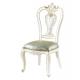 French Style Elegant White Wooden Leather Dining Chair