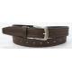 Dark Brown PU Mens Dress Belts With Clip Buckle / Wave Surface Decoration