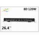 8D 12V 24V E-mark approved New bumper LED light bar, 120W 26.4inch super power