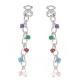 Attractive Stainless Steel Earrings Lovely Long Dangle Earrings With Stone