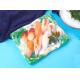 Rectangle Printed Sashimi Platter Plastic Sushi Container With Clear Lid
