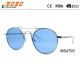 Hot Sale Mirrored blue round Metal Sunglasses , UV 400 protection lens,suitable for men and women