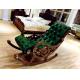 Green Wooden European Style Lounge Chair Living Room Relex Modern Rocking Chair