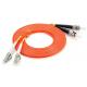 Orange color LC/UPC to ST/UPC hybrid fiber optic patch cord multimode 50/125