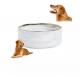 Customized Round Pet Bowls Matted Ceramic Dog Bowls With Wooden Stand For Dogs Cats