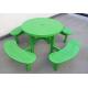 Customized Round Outdoor Picnic Tables , Metal Table And Bench Set With Parasol