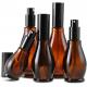 100ml Amber Glass Travel Bottles Cosmetic Cream Pump Bottle Dispenser Container