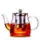 600ml Removable Infuser Clear Glass Teapot Ligjtweight Stovetop Safe Tea Kettle